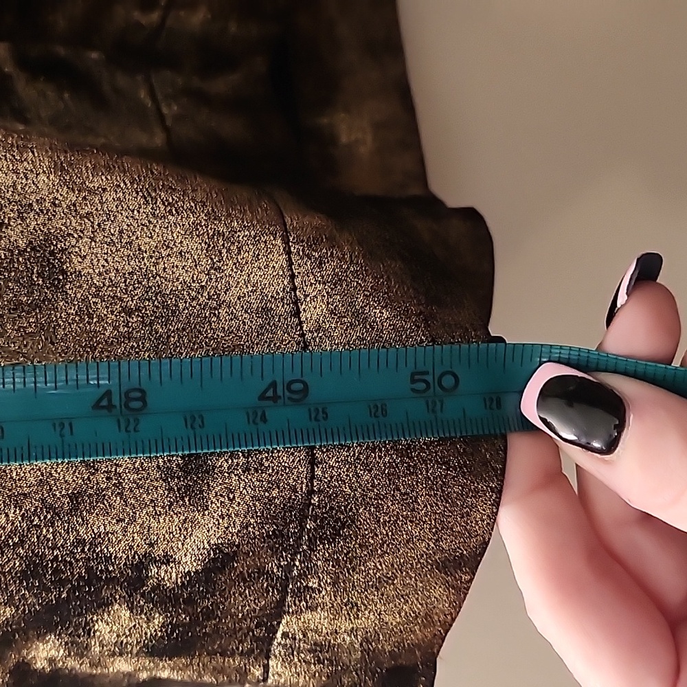 Anthropologie Erika Wide Leg Jumpsuit 2 Metallic Pewter Cropped Pockets Zip - Picture 9 of 9